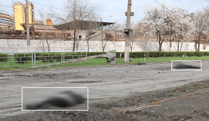 Dead civilians in Ukrainian city